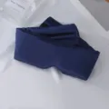 Antifaz para dormir de seda sintética azul oscuro, opaco y transpirable portátil para viajes. - Azul marino
