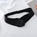 Diadema de satén negro retorcida cómoda elástica accesorio para el cabello minimalista - Negro