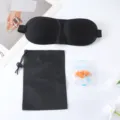 3D Contoured Sleep Eye Mask Set with Storage Pouch and Earplugs for Comfortable Travel Rest - Eye Mask With Pouch And Earplugs / Black