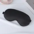 Mascherina per dormire in seta nera, comoda maschera oscurante per occhi con cinturino. - Nero