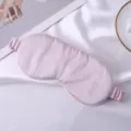 Mascara de dormir de seda rosa, antifaz de seda de morera para dormir, suave y comodo. - Rosa