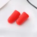 Red slow rebound memory foam earplugs for noise reduction sleep protection and study focus. - Red