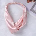 Rosa Satin Haarband für Damen, elegantes gekreuztes breites Stirnband zum Schminken und Waschen. - Gold Rosa