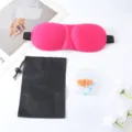 3D Kontur Schlafmaske Set mit Aufbewahrungstasche und weichen Ohrstöpseln für erholsame Nächte. - Schlafmaske Mit Beutel Und Ohrstöpsel / Fuchsia