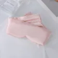 Mascarilla de dormir de seda rosa suave y transpirable para descanso viaje sueño cómodo. - Dorado Rosa