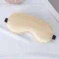 Champagnerfarbene Kunstseide Schlafmaske, vielseitige lichtundurchlässige Augenmaske mit Gummizug. - Gold