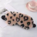 Morbida mascherina per dormire leopardata con cuori e peluche comoda per il vostro relax. - Cuore / Kaki