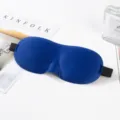 Blauwe 3D ergonomische slaapmasker met neusvleugel voor totale verduistering en ademend. - Saffierblauw