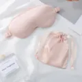 Pink double-sided imitation silk sleep mask with matching storage bag, soft, lightweight. - Flesh Pink