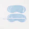 Light Blue Satin Sleep Mask Solid Color Breathable Eye Mask for Travel and Daily Use - Light Blue