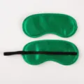 Green satin sleep mask breathable soft eye cover for travel sleeping relaxation comfortable 1pc - Green