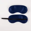 Solid Color Satin Sleep Mask Navy Blue Blackout Eye Mask Breathable Travel Rest Soft Sleep Aid - Navy Blue