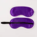 Purple satin sleep mask, soft breathable blindfold for sleeping, comfortable travel eye shade. - Purple