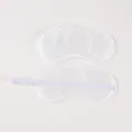 Solid white satin sleep mask with elastic strap, smooth and comfortable for travel resting. - White