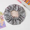 Gorro de dormir de saten para mujer, doble capa de seda suave para proteccion capilar. - Gris (Circunferencia del Gorro Ajustable)