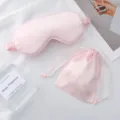 Rosa Seide Schlafmaske mit passender Tasche, weiche glatte Reise Schlafaugenmaske für Damen. - Hellrosa