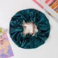 Gorro de dormir de satén de doble capa transpirable para el cabello, verde oscuro, ajustable. - Verde Oscuro (Circunferencia del Gorro Ajustable)
