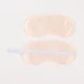 Plain satin sleep mask breathable light blocking eye cover for travel soft comfortable - Apricot