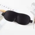Máscara de dormir negra contorneada 3D con ala nasal, antifaz opaco transpirable muy suave. - Negro