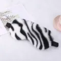 Black and white zebra plush sleep eye mask soft fluffy shading blindfold for home travel relaxation - Zebra Print / Black and White