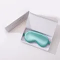 Turquoise Silk Eye Mask Gift Box Featuring Soft Satin for Travel and Office Rest. - Gift Box / Light Green