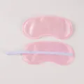 Pink satin sleep mask, breathable shading eye shield for travel and daily sleep comfort use. - Pink