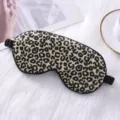 Leopard print silk sleep mask, soft breathable eye shade for sleeping and travel relaxation. - Leopard Print
