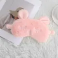 Cute pink plush rabbit ear sleep mask, soft furry shading blindfold for sweet girls everyday. - Rabbit Ears Style / Pink