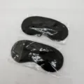 Masque de sommeil noir en taffetas respirant, variante pour le voyage et le bureau. - Sans aile de nez / Emballage individuel en sac OPP / Noir