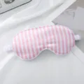 Pink white striped faux silk sleep mask, soft light-blocking eye cover for better sleep. - Pink Stripe