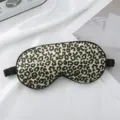 Silk sleep eye mask with leopard print, soft shading blindfold for comfortable night rest. - Leopard Print
