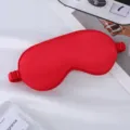 Red silk sleep eye mask with elastic strap, comfortable shading blindfold for travel. - Red