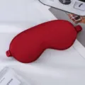 Dark red silk sleep mask, smooth double-sided shading eye mask for travel and sleeping comfort. - Burgundy