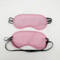 Masque de sommeil rose confortable, tissu respirant avec bande elastique pour voyage - Sans aile de nez / Rose