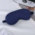 Dark blue silk sleep mask for comfortable sleeping, shading eye cover with elastic strap. - Navy Blue