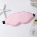 Roze pluche 3D slaapoogmasker, zachte verstelbare ademende ooglap voor comfortabele rust. - Roze