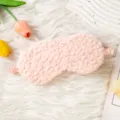 Mascara de dormir de peluche rosa muy suave y transpirable para viajes o descanso en casa 1pz - Rosa Palo