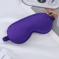 Premium pure mulberry silk sleep mask in solid purple, ultra-soft shading eye mask for travel. - Purple