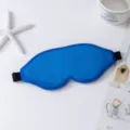 Masque de sommeil 3D en peluche bleue, cache-yeux occultant respirant pour voyage et repos. - Bleu saphir
