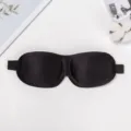 Black 3D contoured sleep mask for travel, comfortable shading eye mask for sleeping. - Black