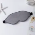 Masque de sommeil 3D en peluche grise, douce et respirante avec sangle réglable idéale. - Gris