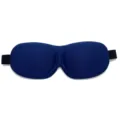 Comfortable dark blue 3D contoured sleep mask for travel, breathable and light-blocking design. - Navy Blue