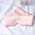 Mascarilla de dormir de satin rosa con pestanas, doble capa de sombra para tu gran descanso. - Dorado Rosa