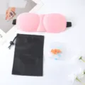 Bequeme 3D Schlafmaske atmungsaktive Verdunkelung Augenmaske mit Tasche und Ohrstöpseln Set. - Schlafmaske Mit Beutel Und Ohrstöpsel / Rosa