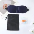 3D Konturierte Schlaf-Augenmaske Atmungsaktive Verdunkelung mit Beutel und Ohrstöpsel Set - Schlafmaske Mit Beutel Und Ohrstöpsel / Marineblau