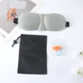 3D konturierte Schlafmaske Set mit Aufbewahrungstasche und Ohrstöpseln für reise. - Schlafmaske Mit Beutel Und Ohrstöpsel / Grau