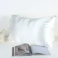 Federa cuscino bianca unita in seta artificiale, morbida custodia stile busta. - 72cm*47cm / Bianco avorio