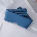 Máscara de sueño de seda sintética azul oscuro, diseño opaco para un descanso perfecto. - Verde azulado