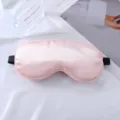 Rosa doppelseitige Kunstseide Schlafmaske mit verstellbarem Gummiband für bequeme Erholung. - Gold Rosa
