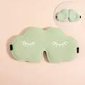 Máscara de dormir contorneada 3D en verde claro con lindo bordado de pestañas, cómoda y transpirable. - Verde